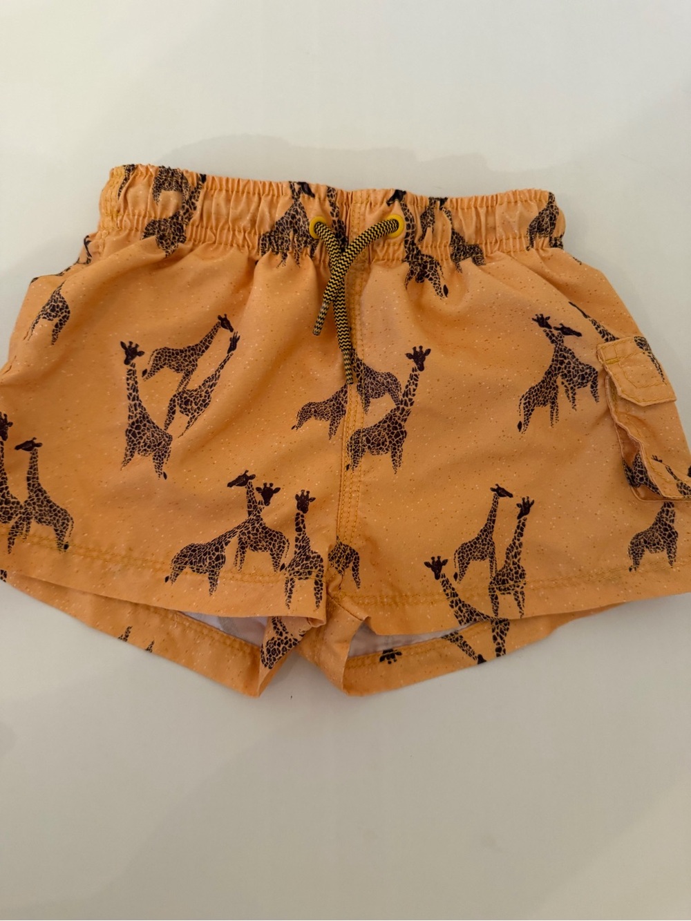 Zara Giraffe Print Orange Swim Shorts
